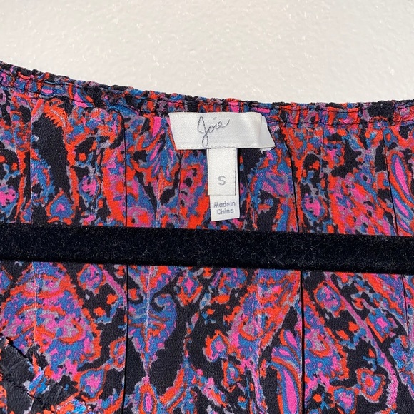 Joie Newbury Silk Abstract Paisley Print Blouse - Picture 7 of 7